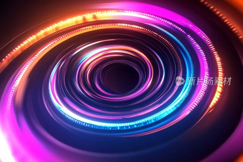 炫彩霓虹螺旋光效背景