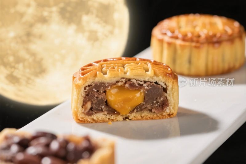 月饼满月美食画面