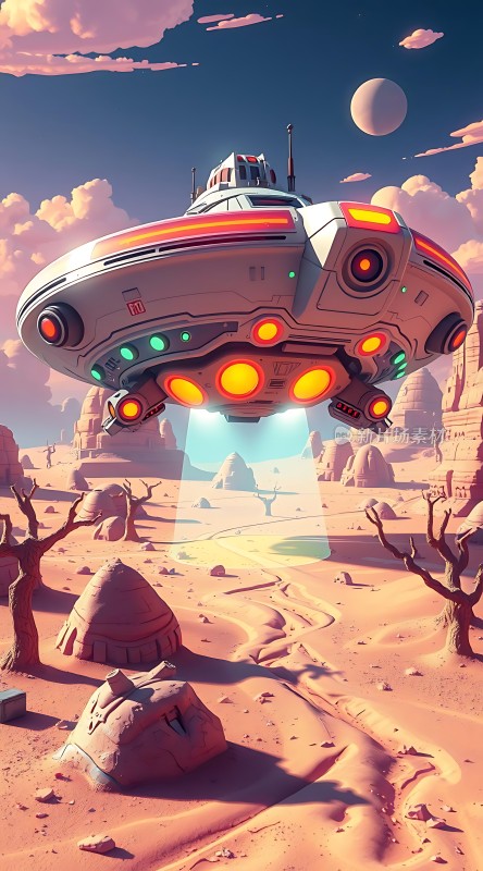 外星飞船降临荒芜星球