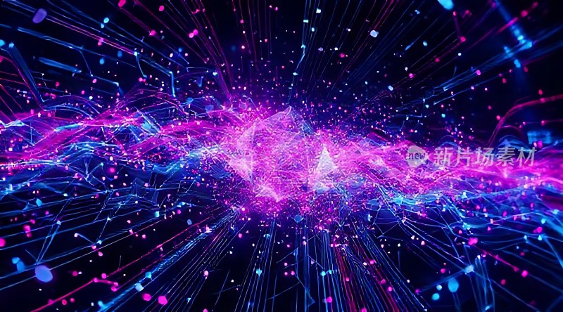 紫色光束交织的宇宙奇观