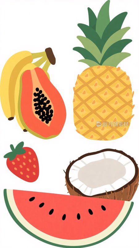 多种水果插画图案