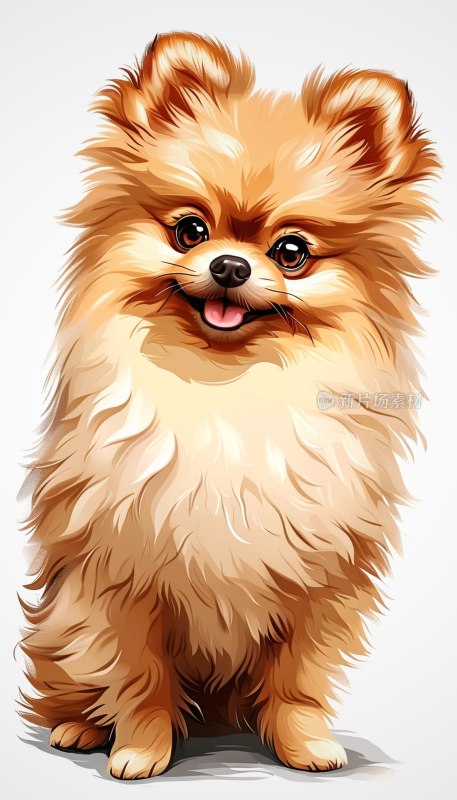 博美犬棕褐色可爱