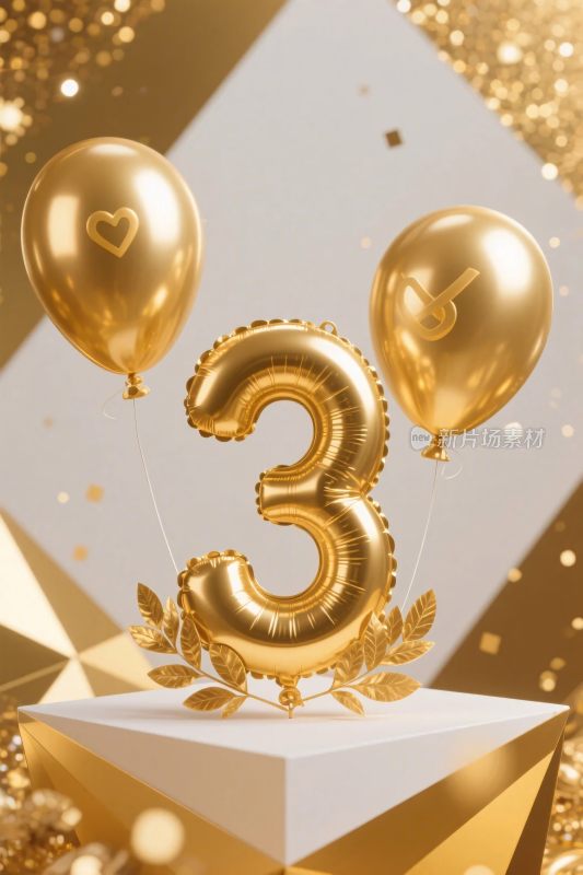 金色数字气球生日装饰