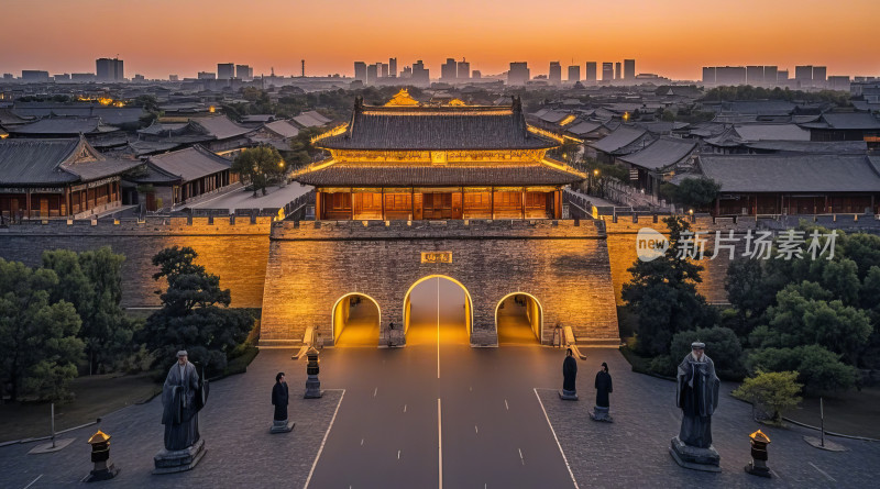 洛阳龙门石窟古建筑群夕阳文化旅游景区