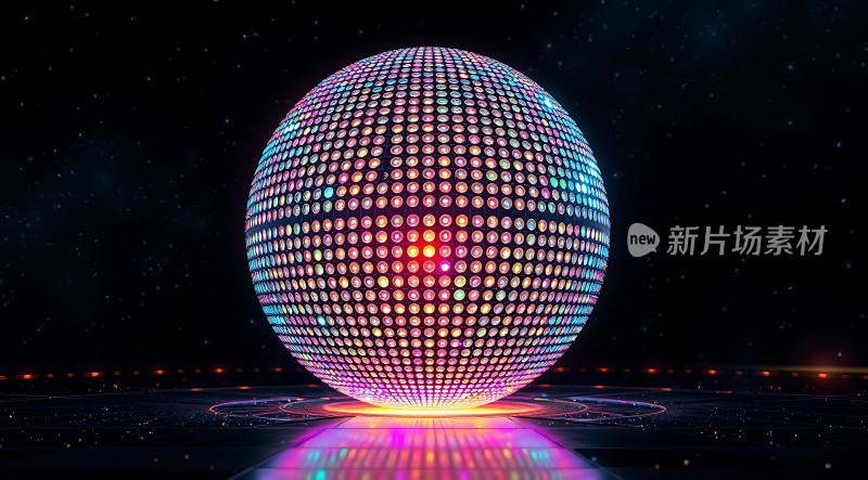 多彩光球闪耀夜空