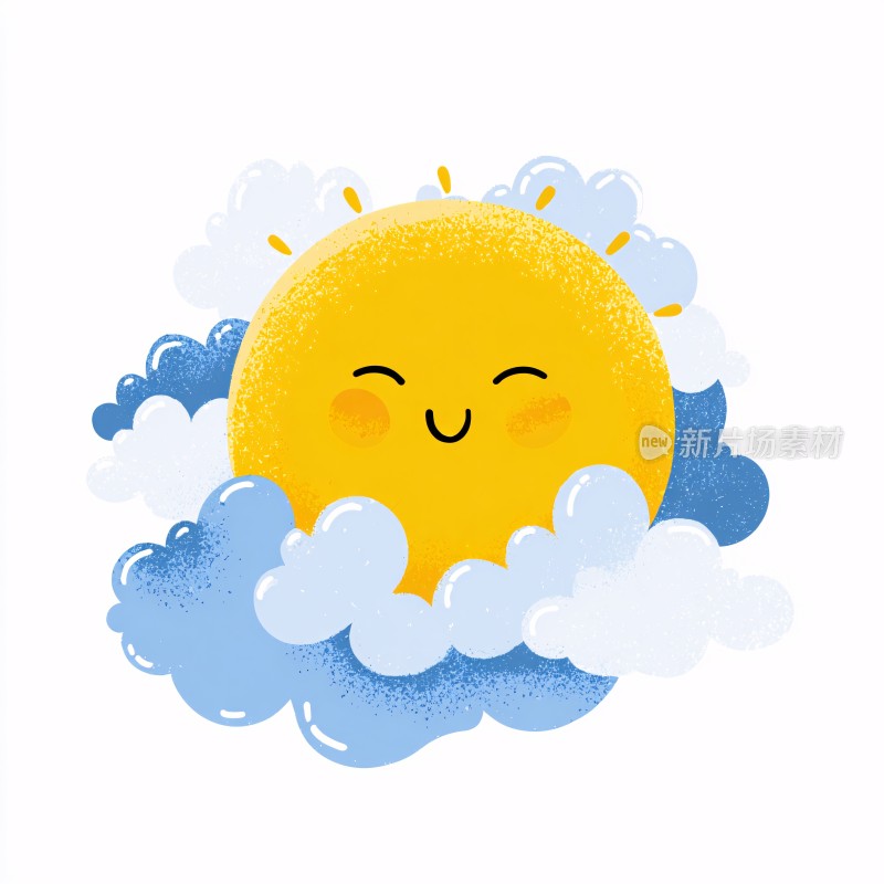 可爱微笑太阳插画