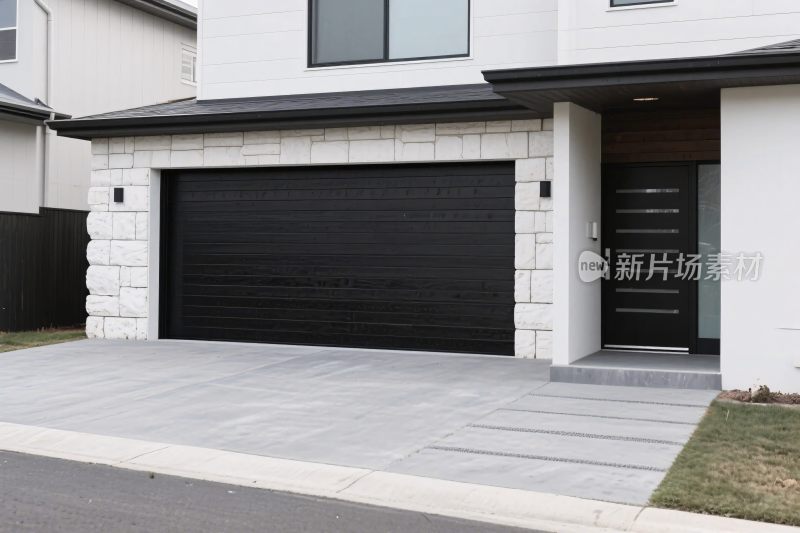 现代住宅与车库门