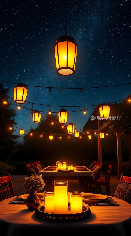 星空下的浪漫晚餐