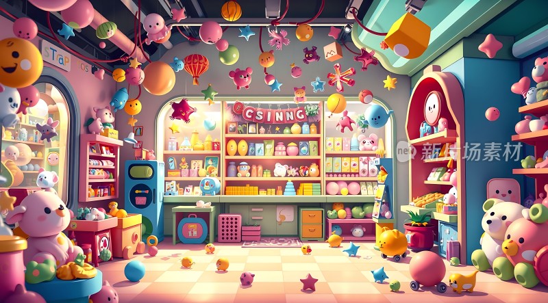 彩色玩具店