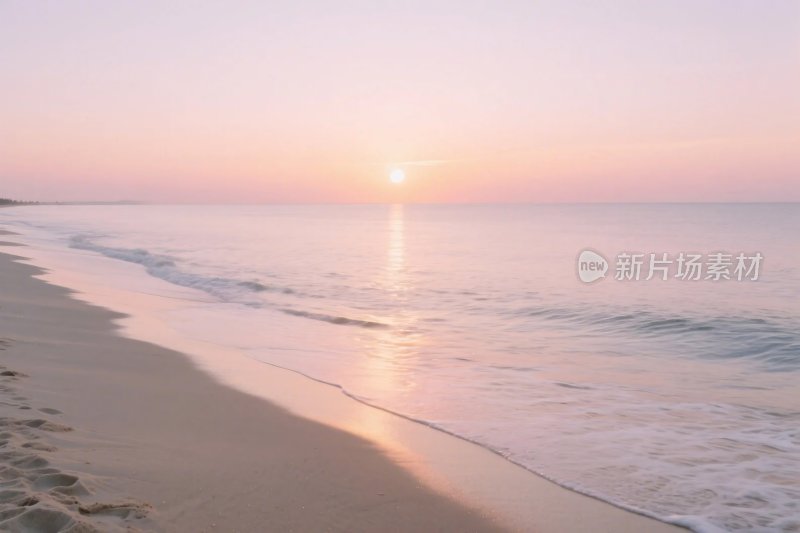 海边日落风景插画