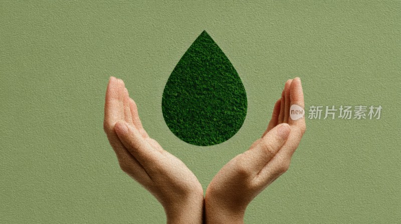 双手呵护 绿色环保 爱护生态 保护地球