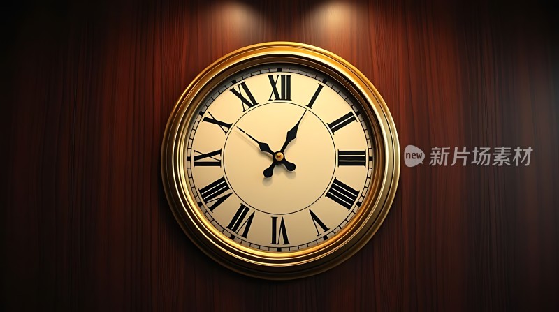 古铜色罗马数字时钟
