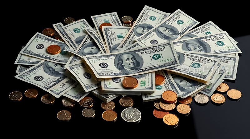 金钱堆叠财富积累