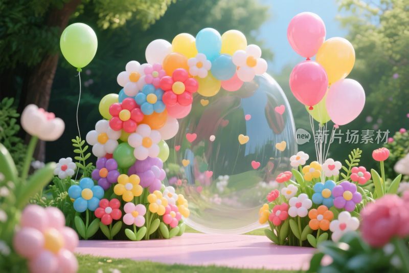 梦幻花气球拱门场景