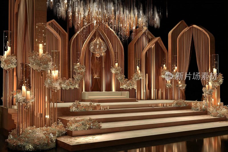 华丽梦幻的婚礼舞台场景