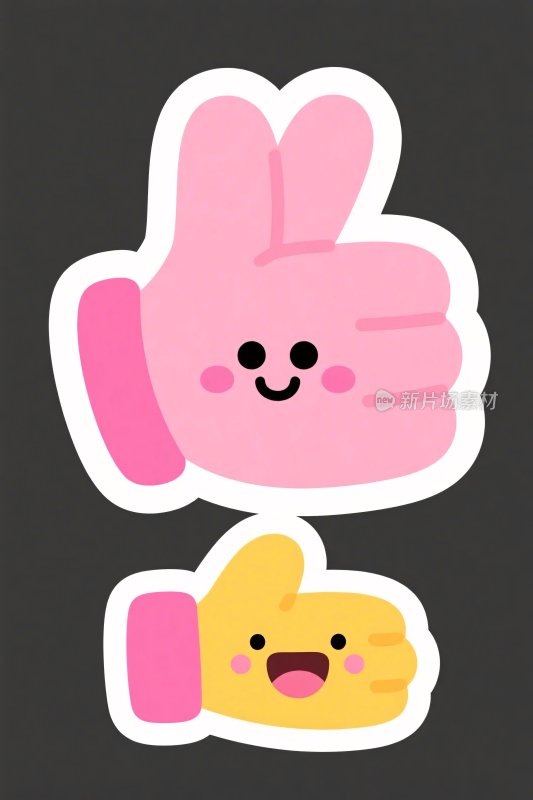 卡通点赞手掌插画