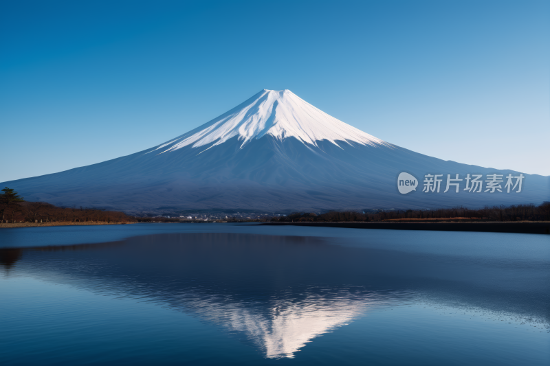 山的湖中的倒影风光风景图片