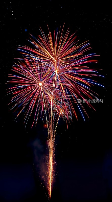 璀璨烟花绽放夜空