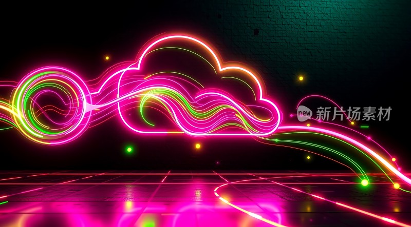 霓虹云彩炫彩流动