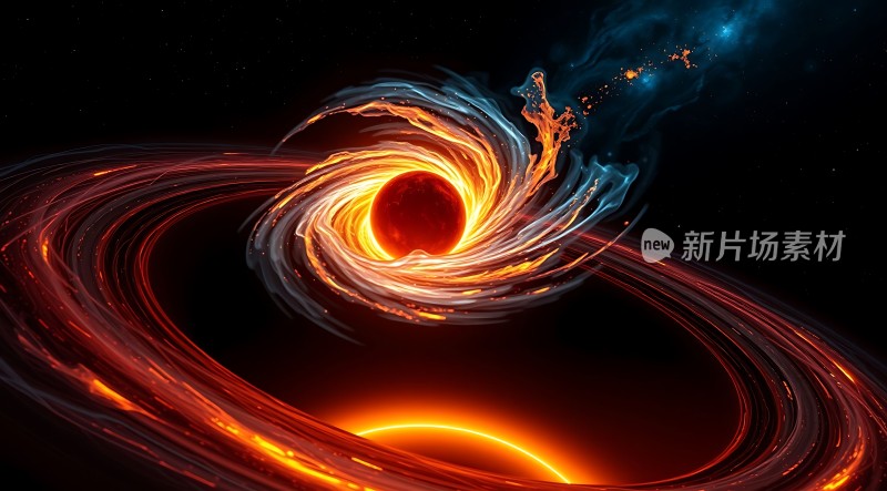 宇宙漩涡黑洞与星云的神秘互动