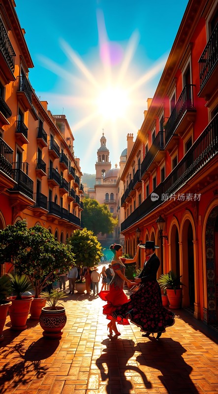 阳光下的弗拉门戈舞者