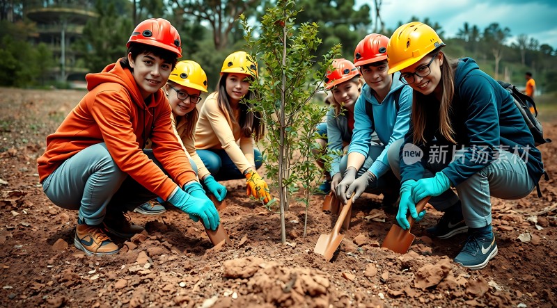 种树小队合力植新绿