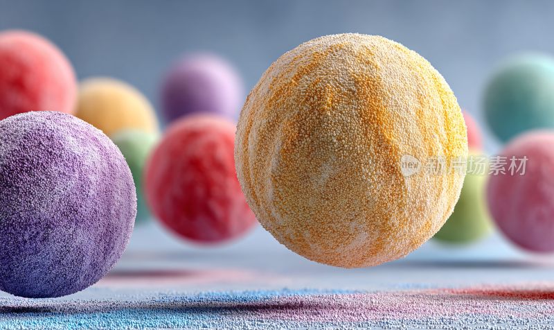 彩色毛绒球的创意画面