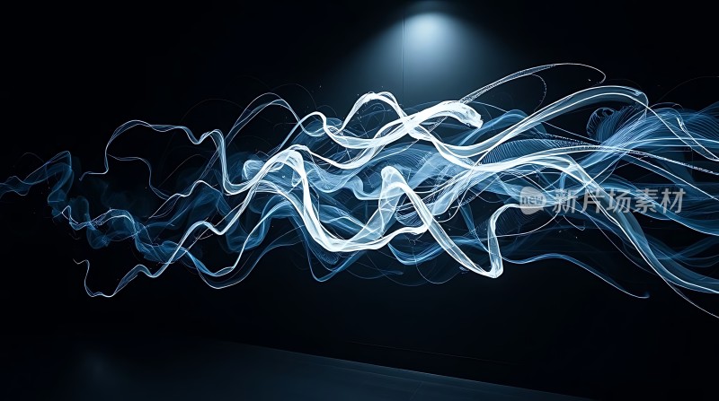 蓝色光束交织的艺术画面