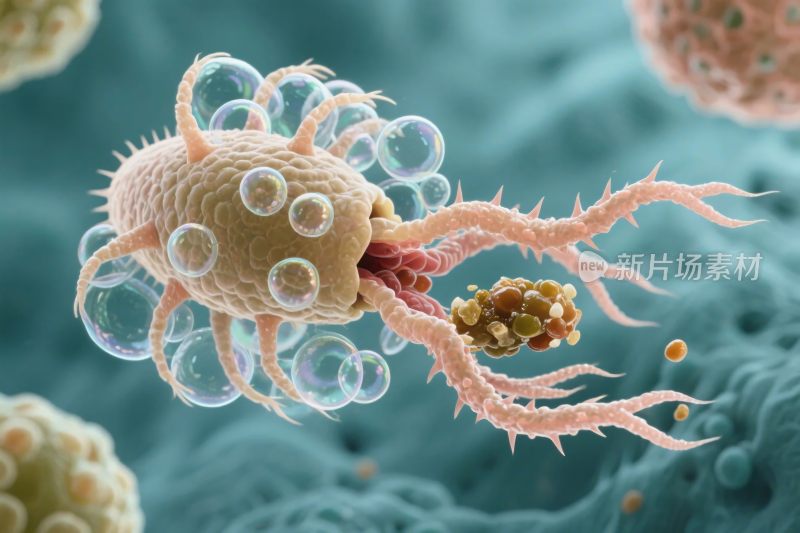 微观微生物科学插画