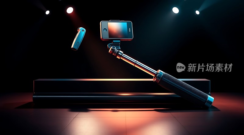新片场素材 便携自拍杆手机支架