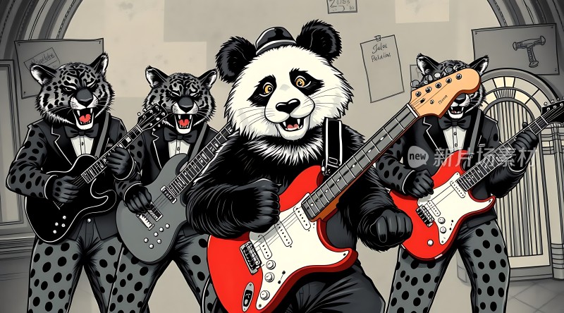 熊猫乐队动物音乐组合