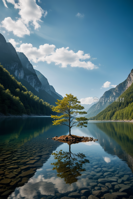 湖泊山脉风景风光图片