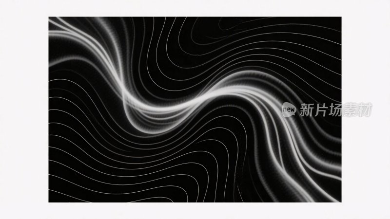 黑白线条波浪插画
