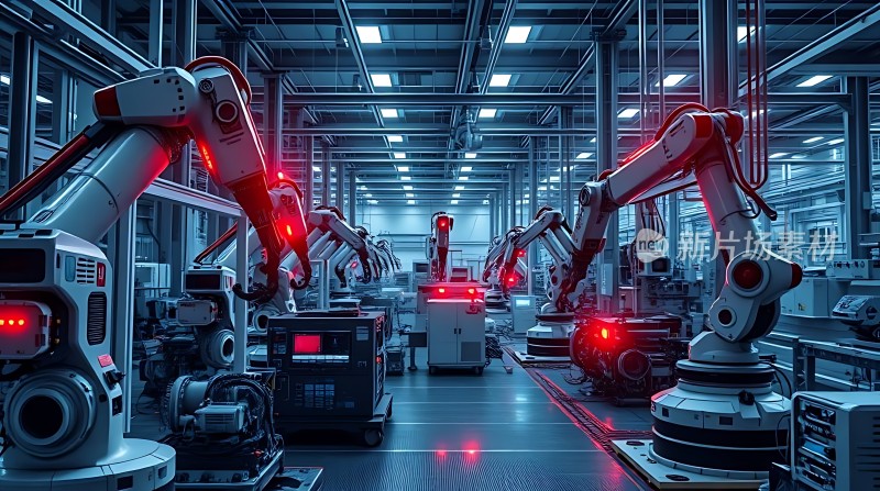 智能工厂机器人生产线高效运作