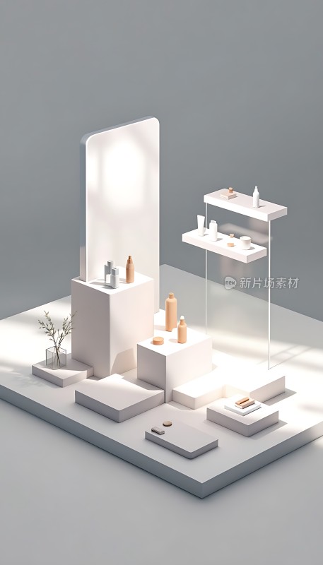 简约化妆品展示台