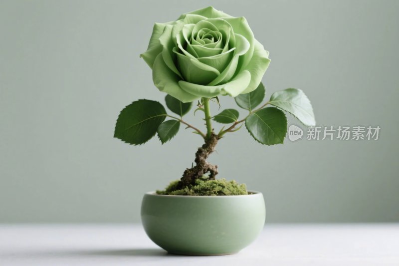 绿色玫瑰盆栽艺术