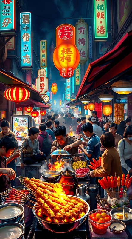 夜市繁华美食飘香