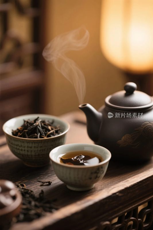 中式茶具静赏场景