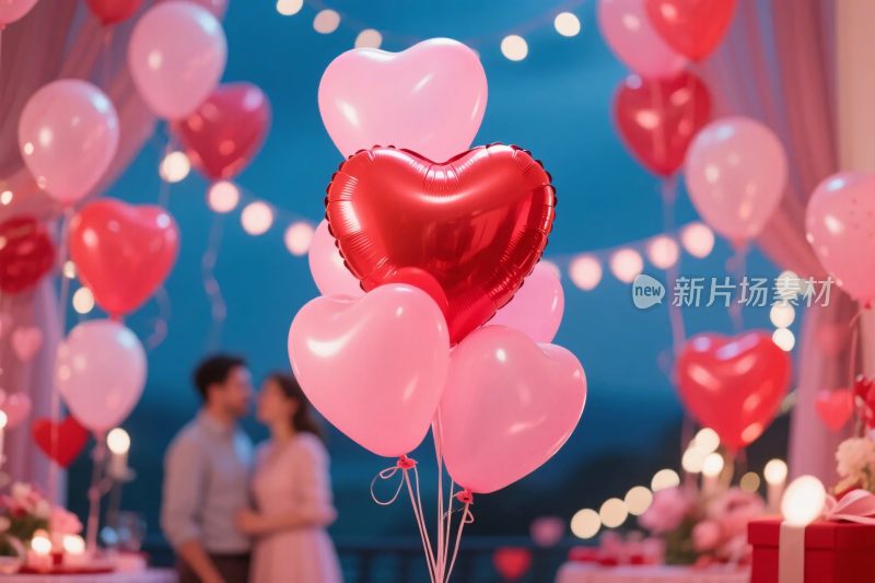 浪漫爱心气球装饰场景
