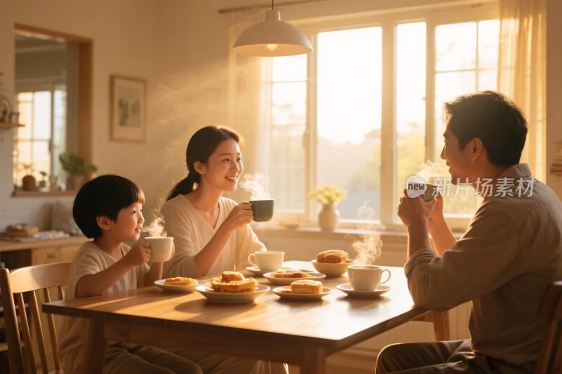 温馨家庭用餐场景