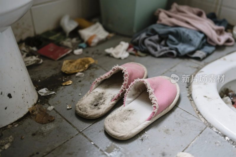 卫生间脏环境与拖鞋