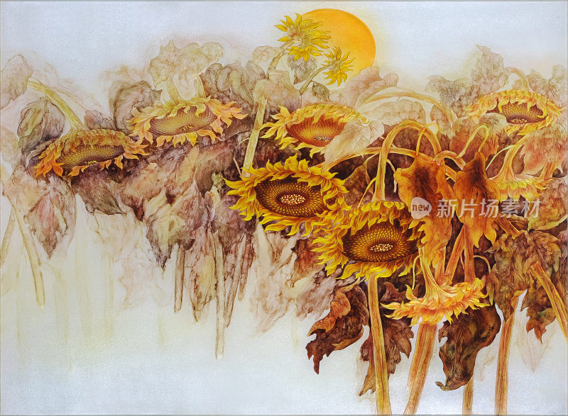 抽象向日葵背景装饰画