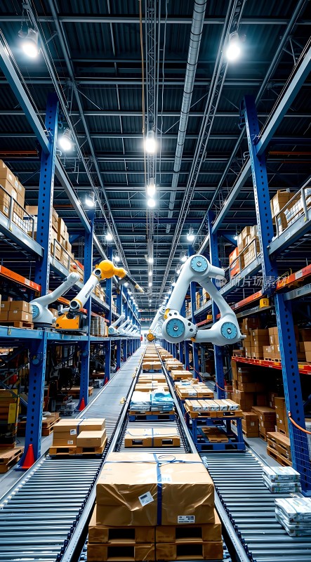 智能物流中心机器人与传送带协同作业