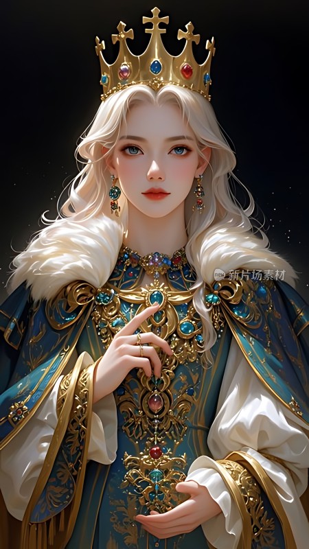 金色皇冠下的蓝色宝石