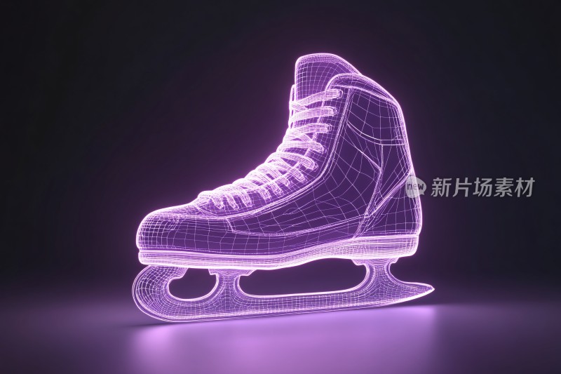霓虹线条冰鞋插画