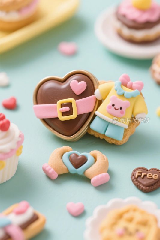 可爱甜点玩偶插画