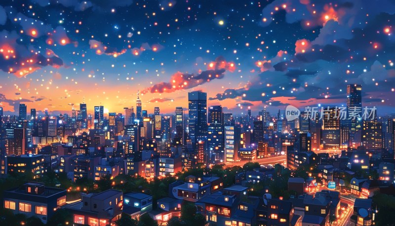 璀璨夜都市风情