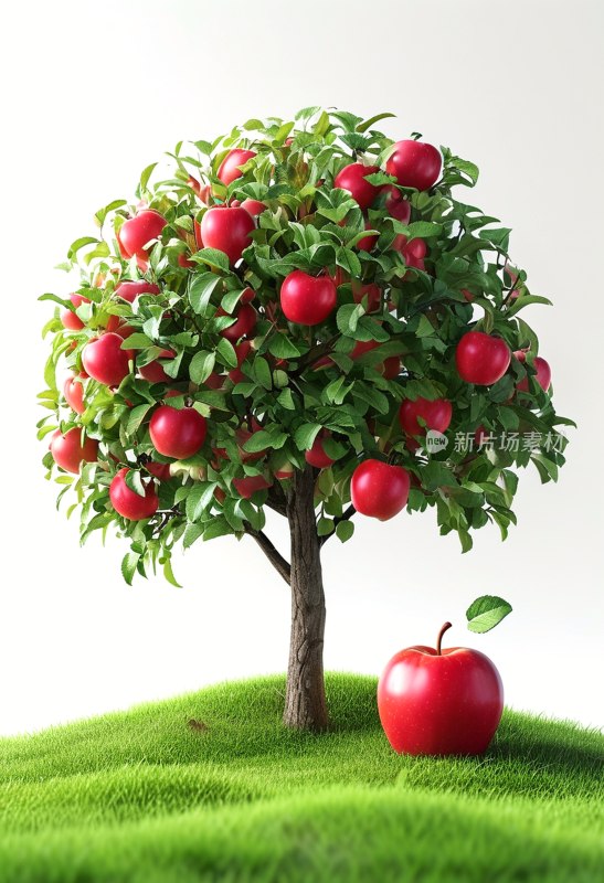 透明背景苹果树