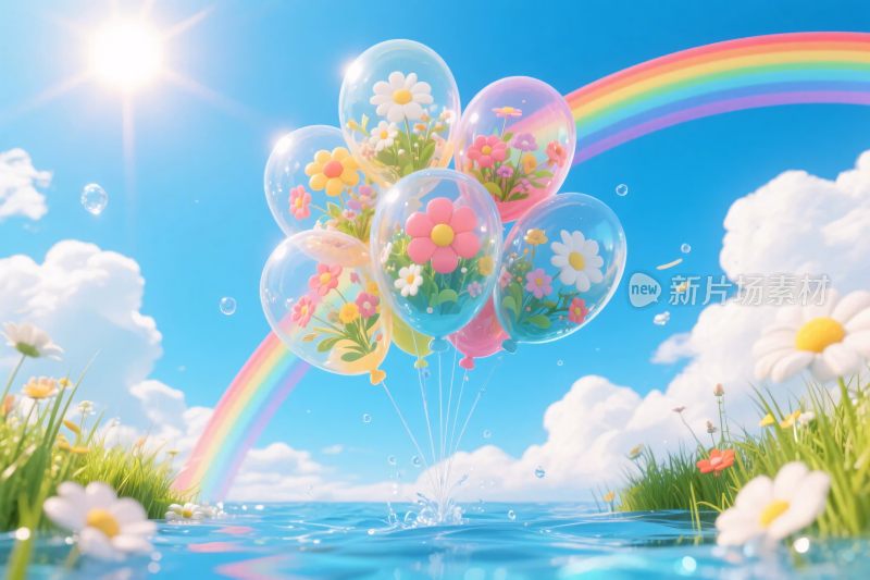 梦幻夏日气球场景