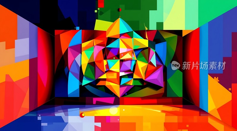 多彩几何艺术新片场素材
